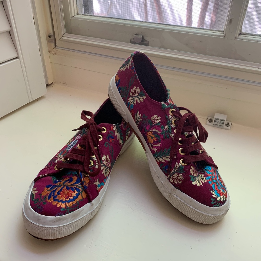 Superga 2750 Satin Embroidered Sneakers